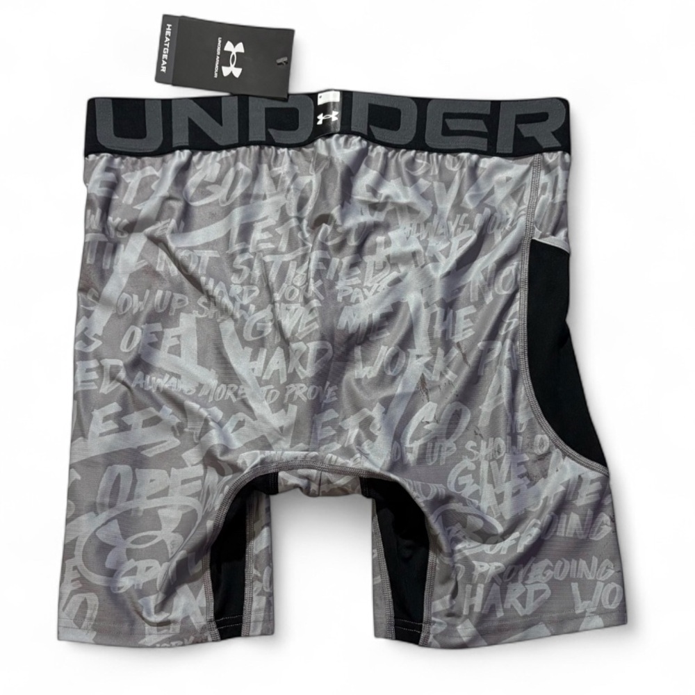 Under Armour HeatGear Alter Ego message Printed Compression Shorts 1382111-011 - Picture 2 of 11